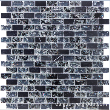 mosaico de cristal negro agrietado